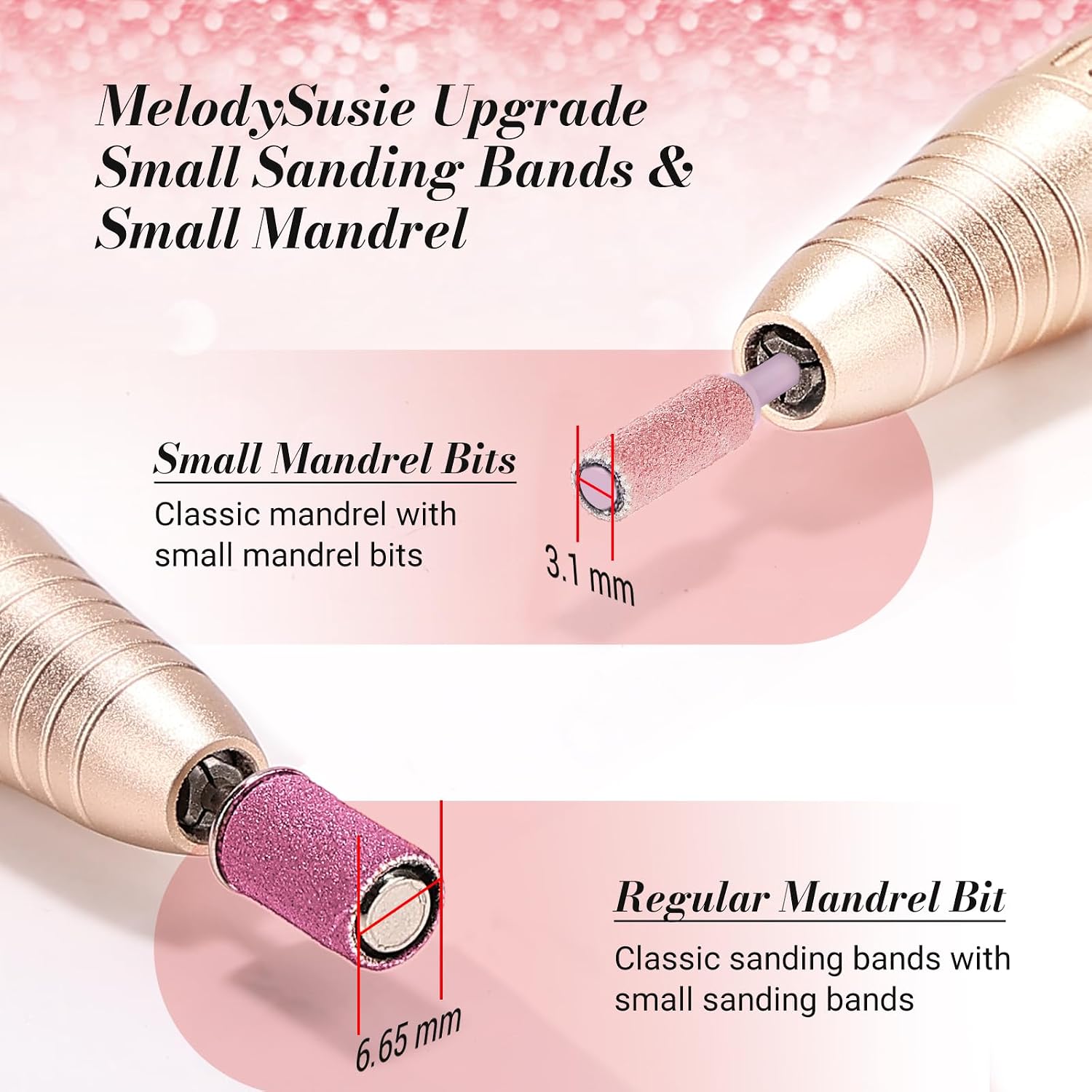 MelodySusie small pink sanding bands 50pcs 180 grit - 4
