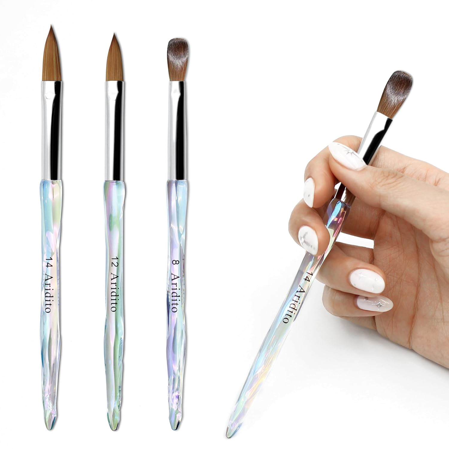 3-piece acrylic nail brush set for precise acrylic work
