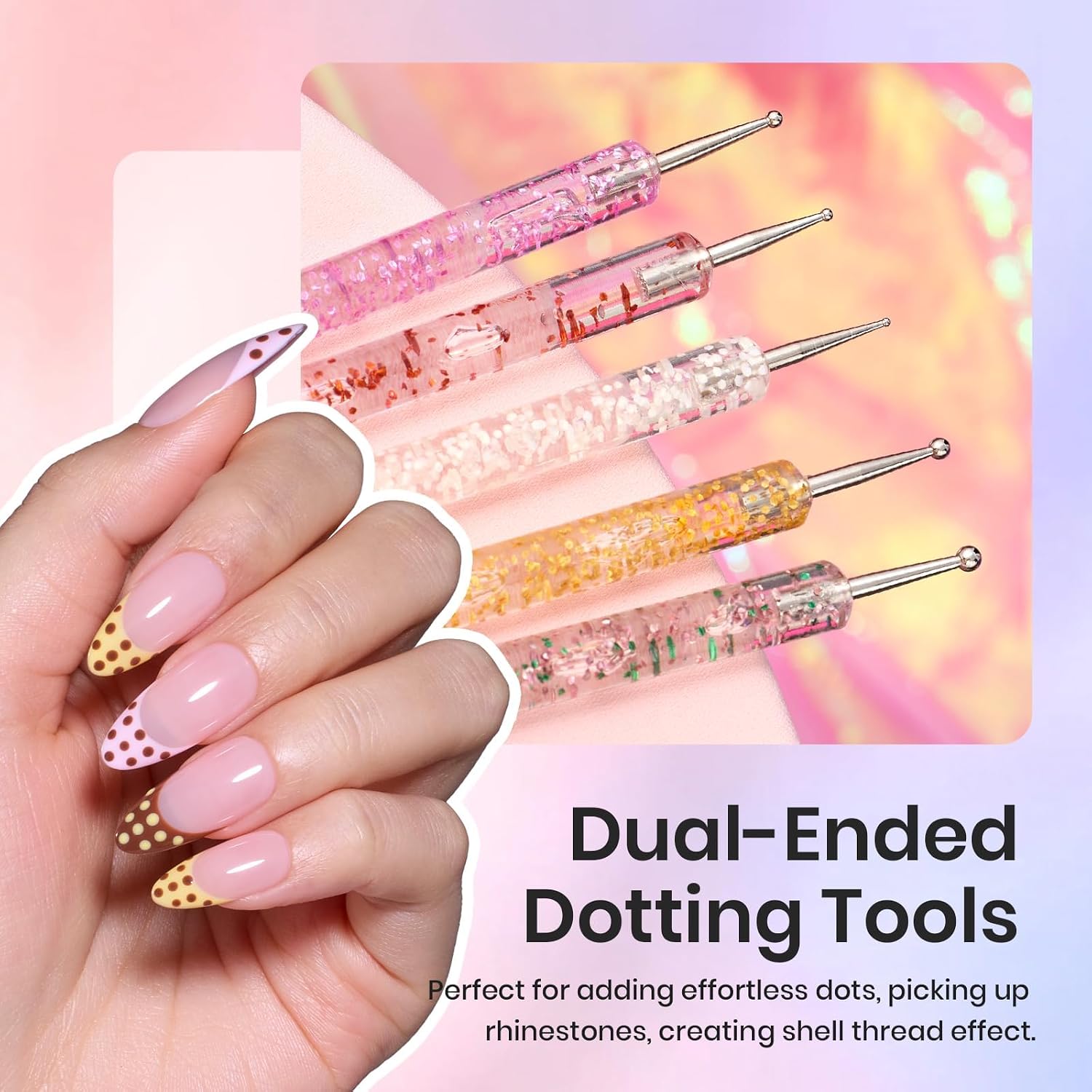 Beetles 31-piece nail art brushes set with dotting tools, liner pens, sculpting brushes, holder and palette - 3