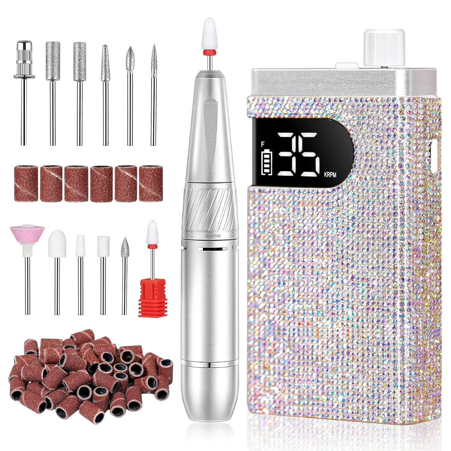 35000 RPM portable nail drill: Rechargeable, Low Noise