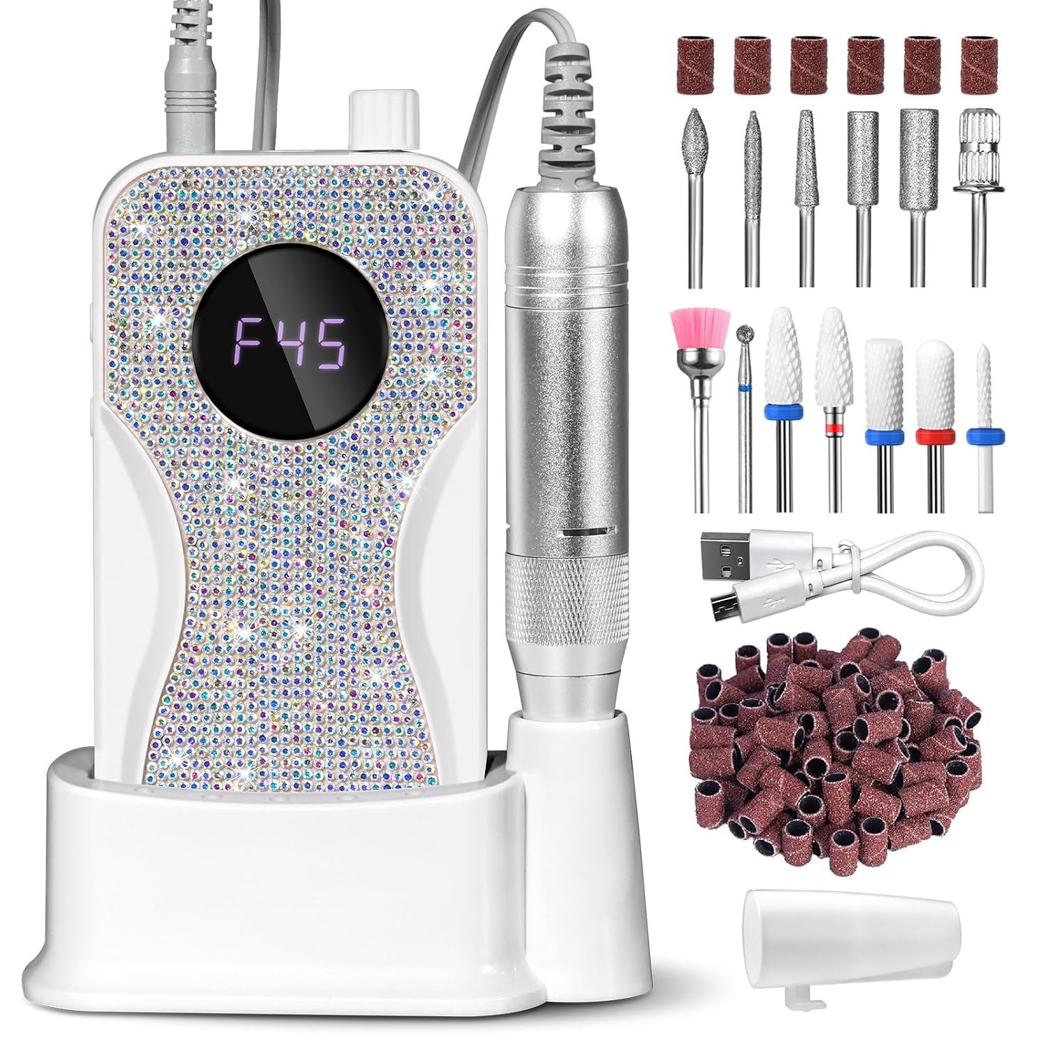 45000 RPM Rechargeable Nail Drill Kit — Quiet & Portable