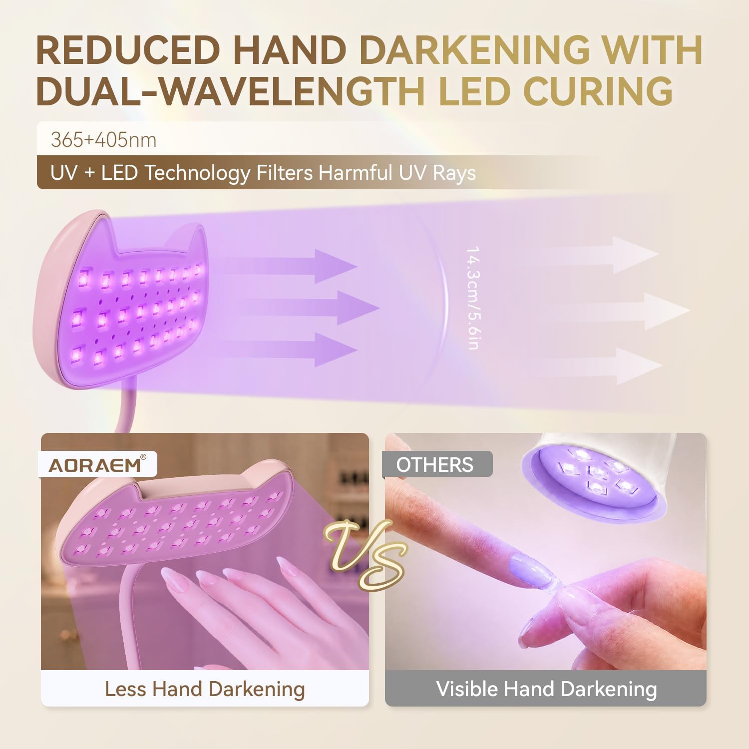AORAEM cordless 48W gooseneck UV nail lamp with digital display and flexible arm - 2
