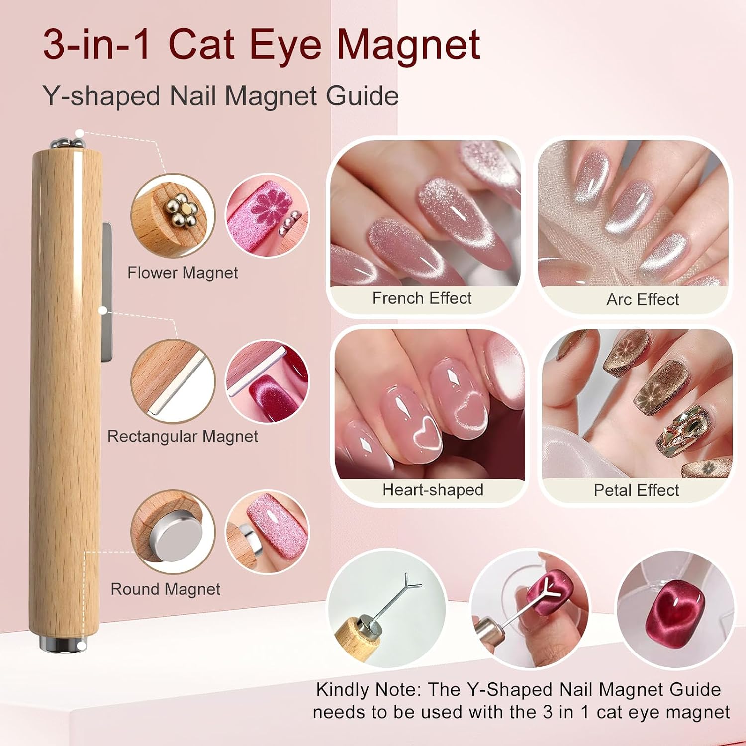 NEUTECHNO 65-piece nail art kit with brushes, liner pens, dotting tools, 3-in-1 cat eye magnet, Y-shaped guide, 50 sponges and grabbing pen - 4