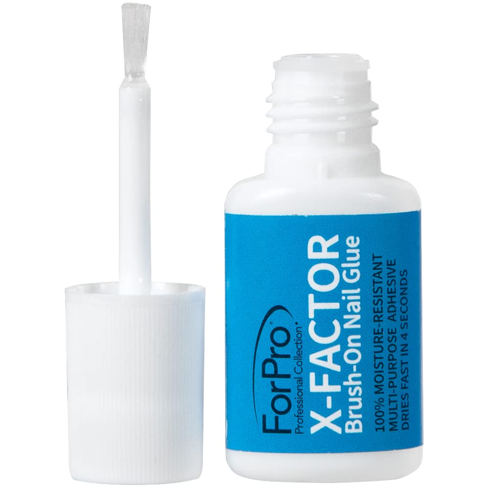 ForPro Professional Collection brush-on nail glue bottle with applicator brush, 0.26 oz - 2