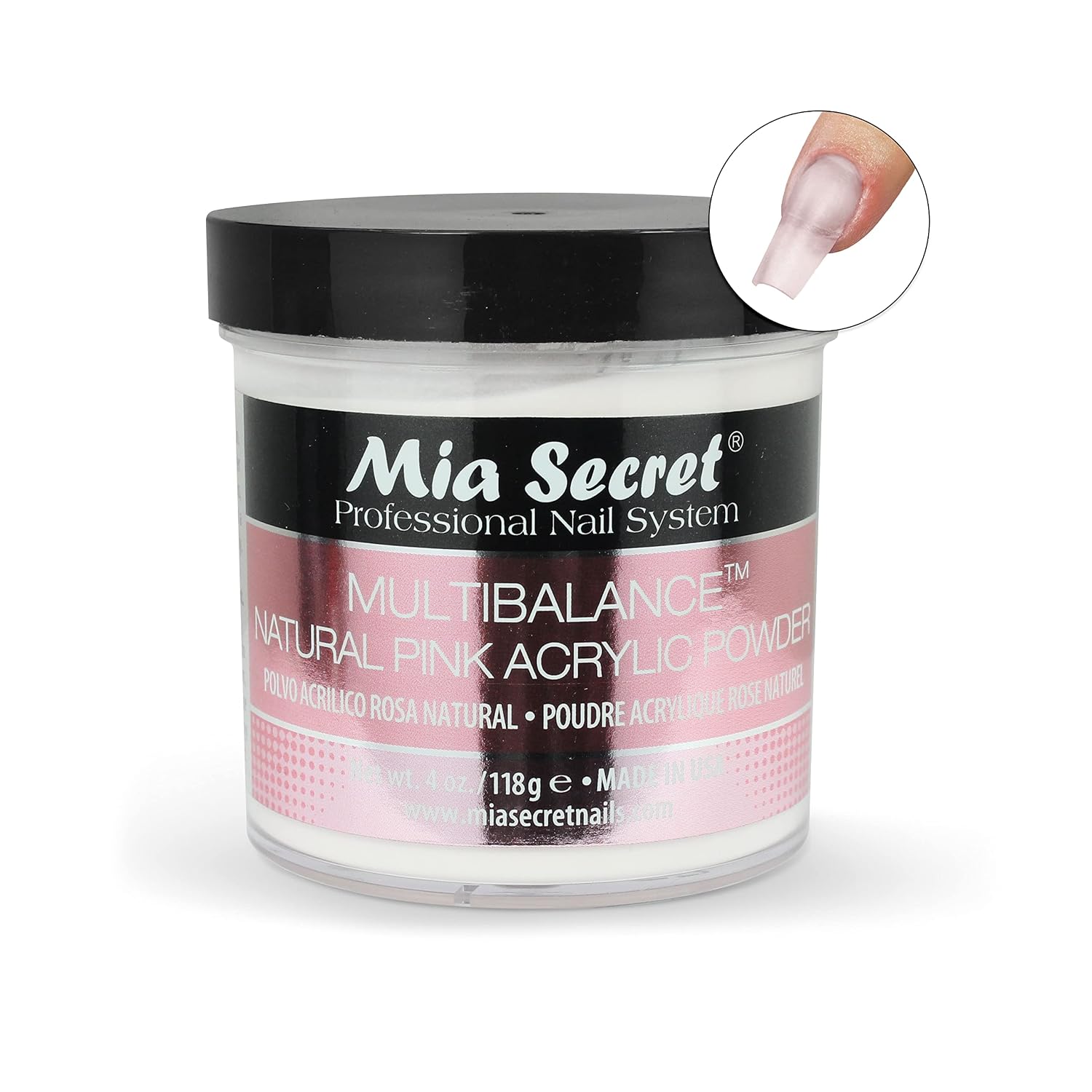 Mia Secret Multi Balance Natural Pink Acrylic Powder 4 oz jar - 2