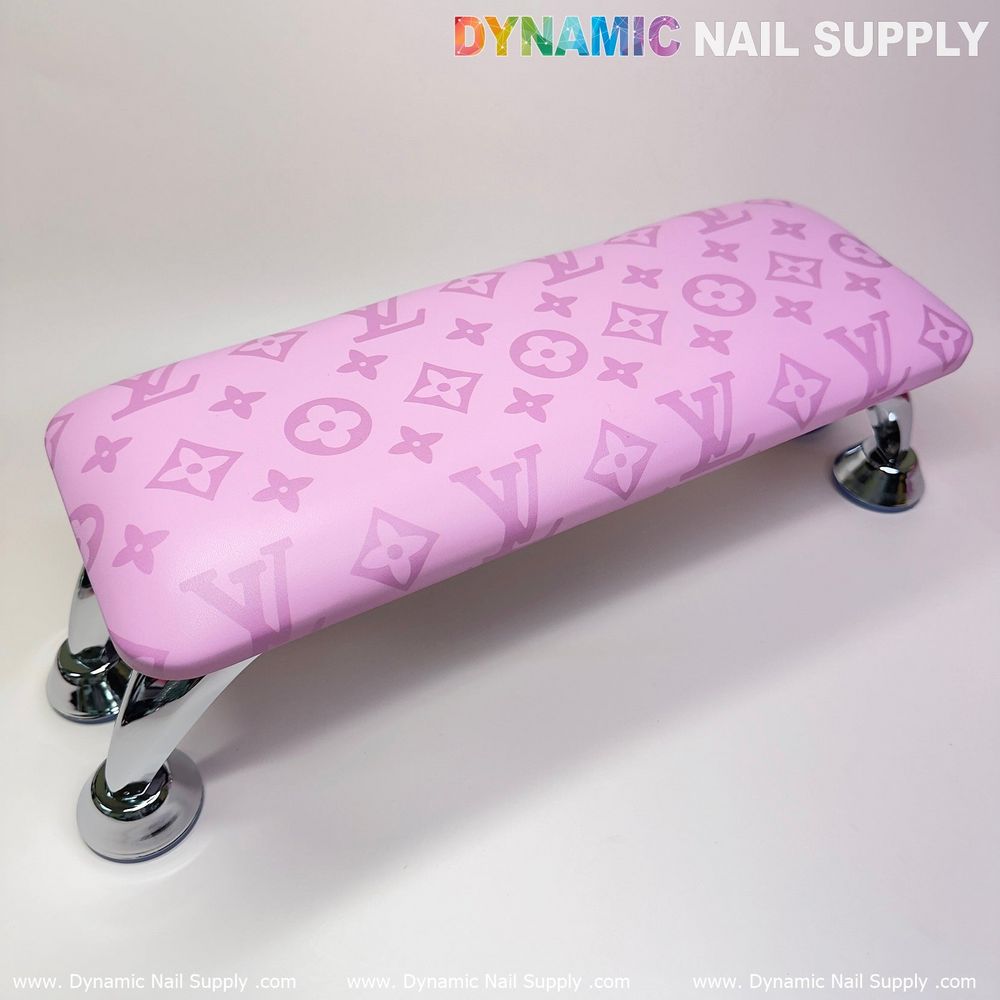 pink LV pattern leather armrest cushion - 10