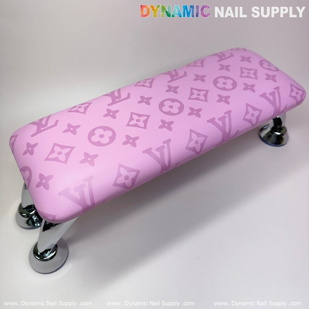pink LV pattern leather armrest cushion - 11