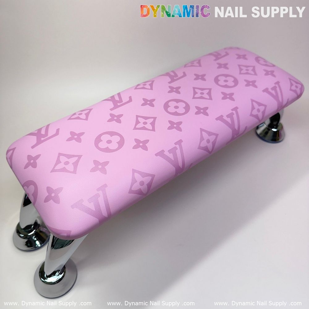 pink LV pattern leather armrest cushion - 12