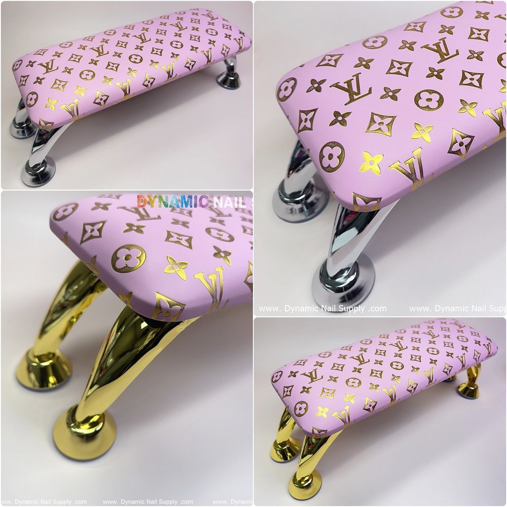 pink LV pattern leather armrest cushion - 2