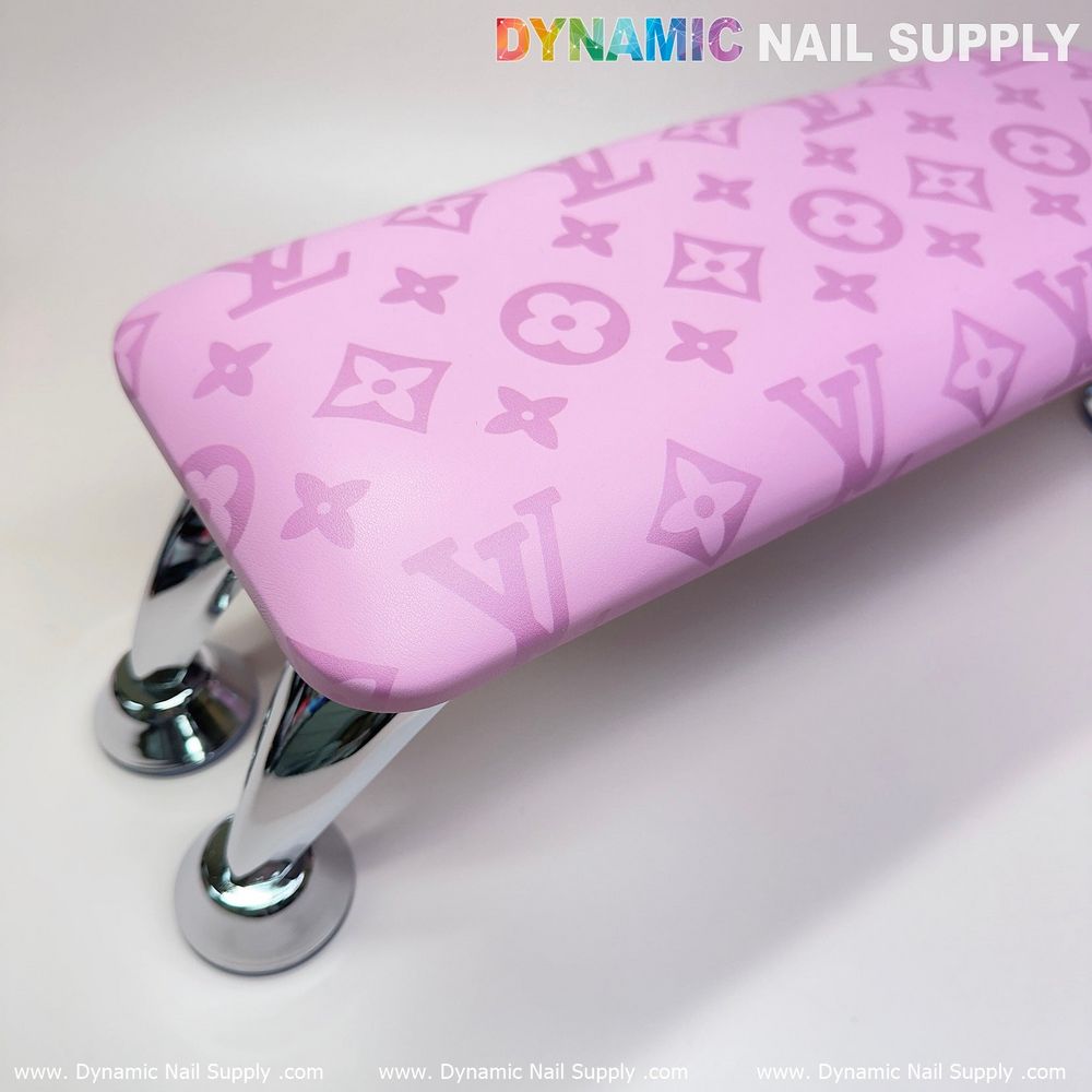pink LV pattern leather armrest cushion - 3