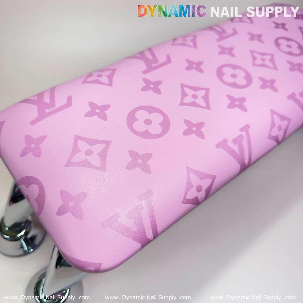 pink LV pattern leather armrest cushion - 4