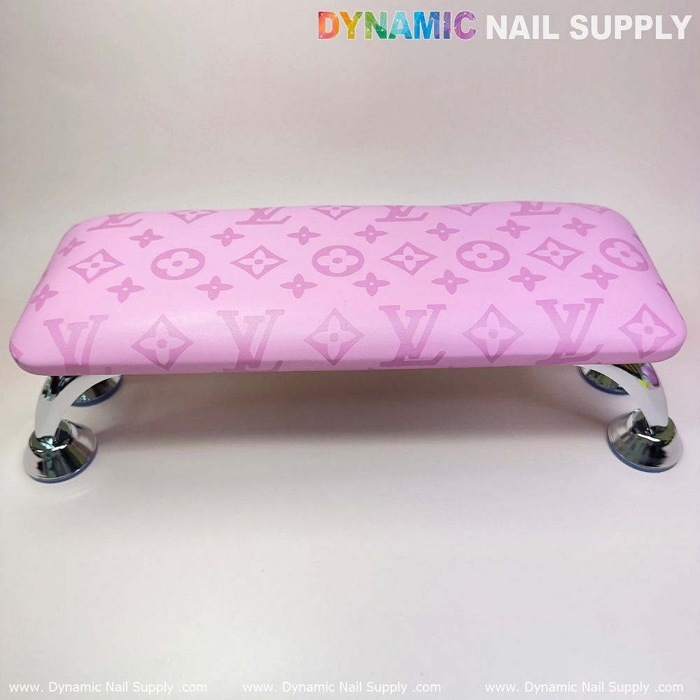 pink LV pattern leather armrest cushion - 6