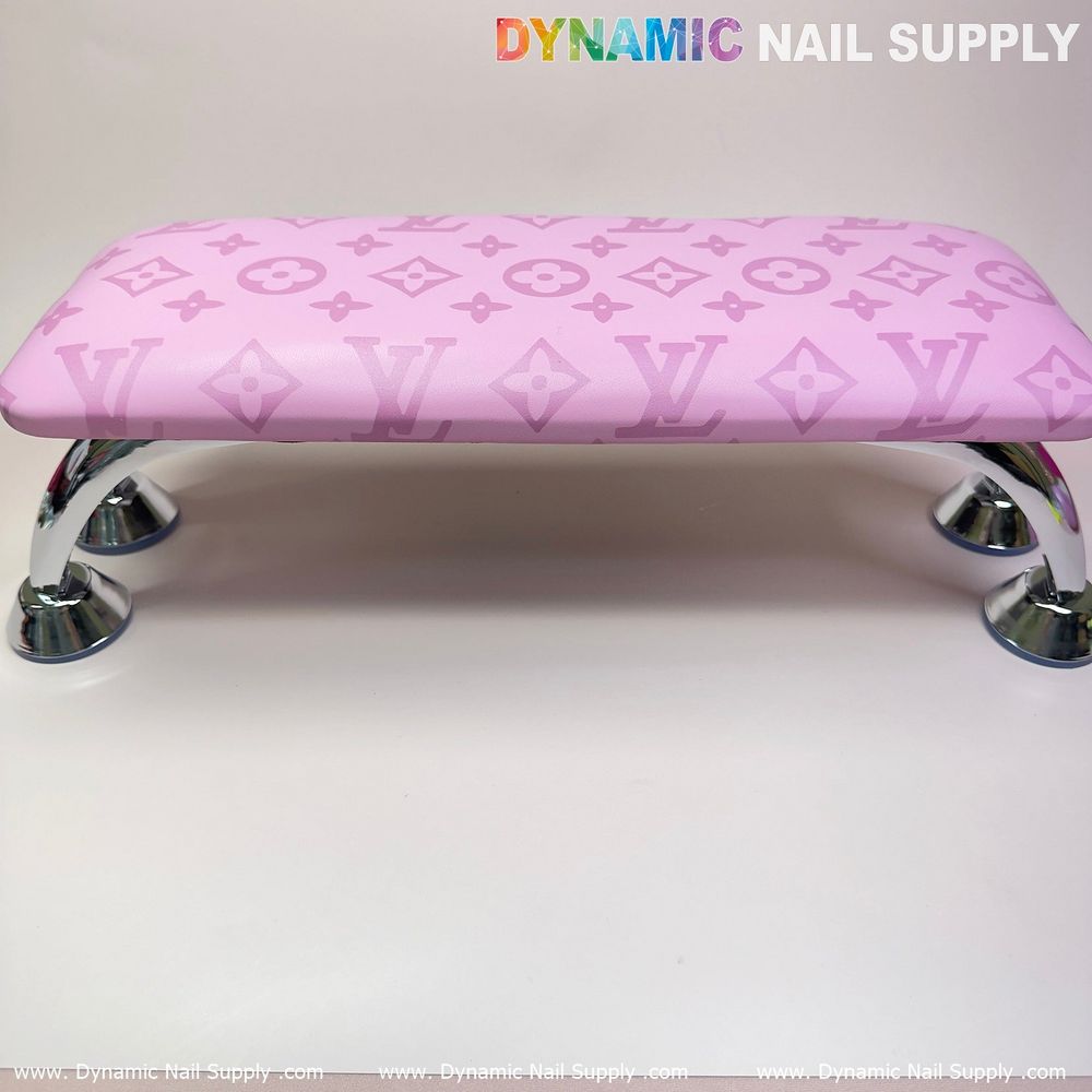 pink LV pattern leather armrest cushion - 7
