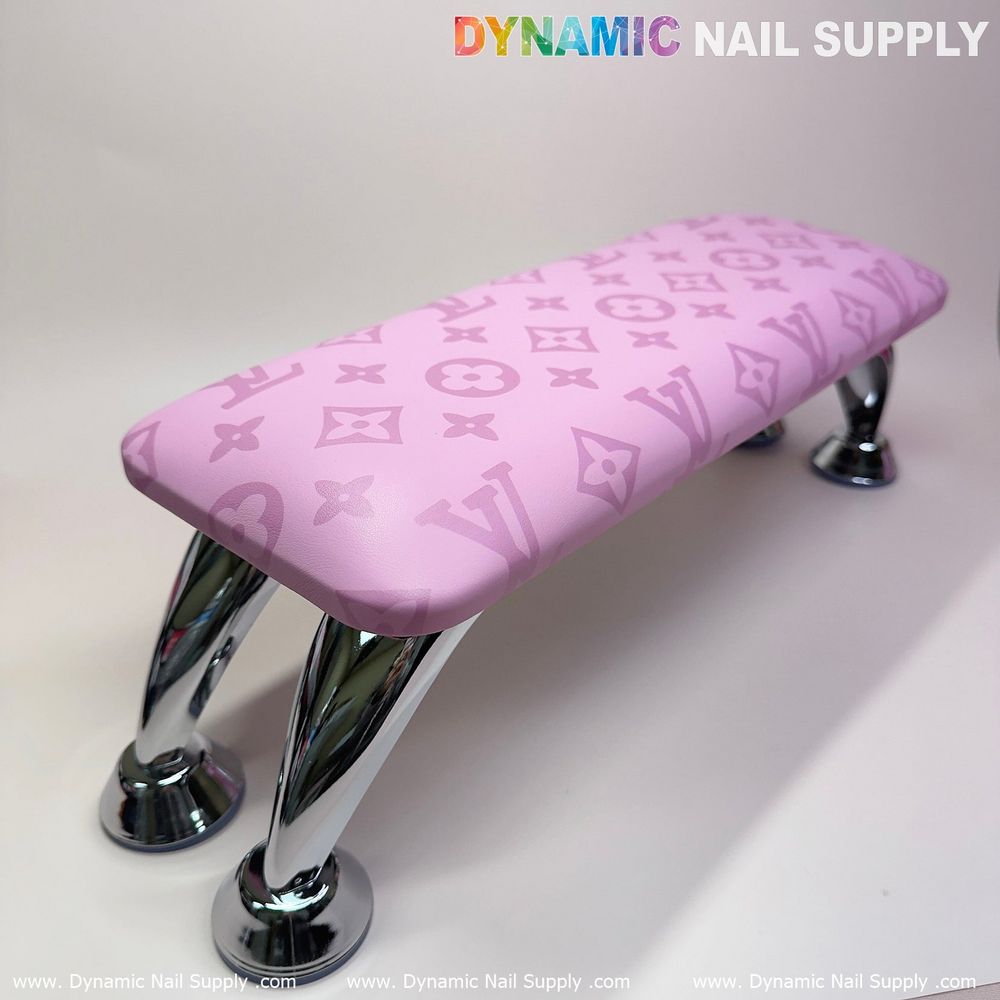 pink LV pattern leather armrest cushion - 9