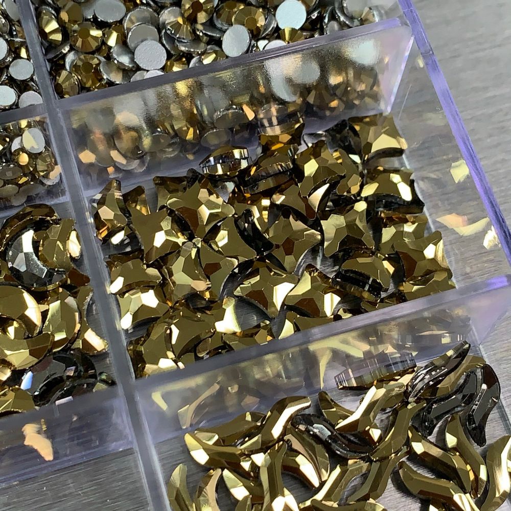metallic gold rhinestones box - 7