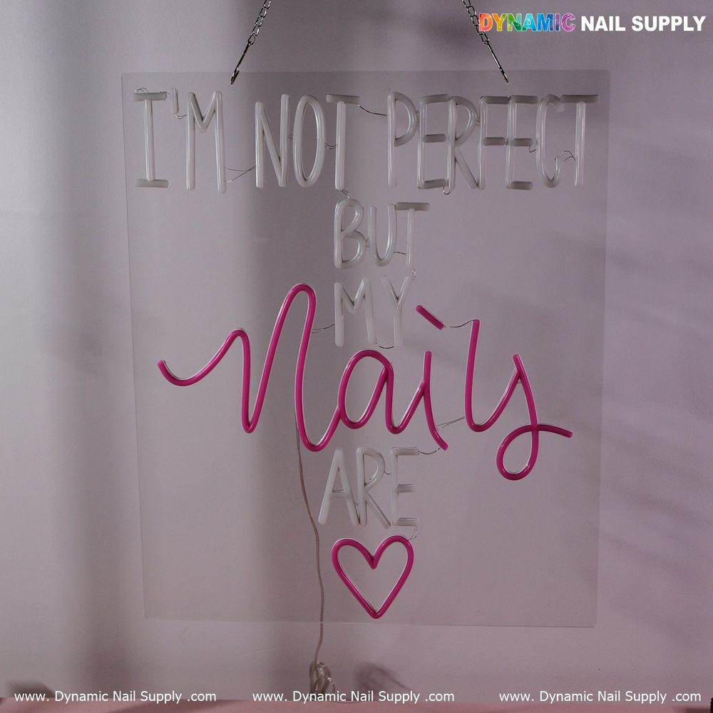 pink blue LED nails neon sign - 3