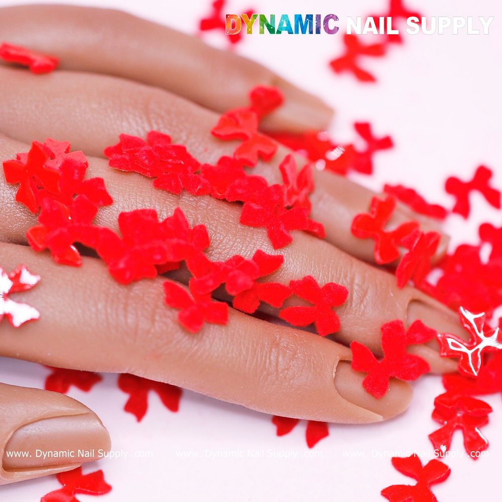 red resin bow nail charms pack - 11