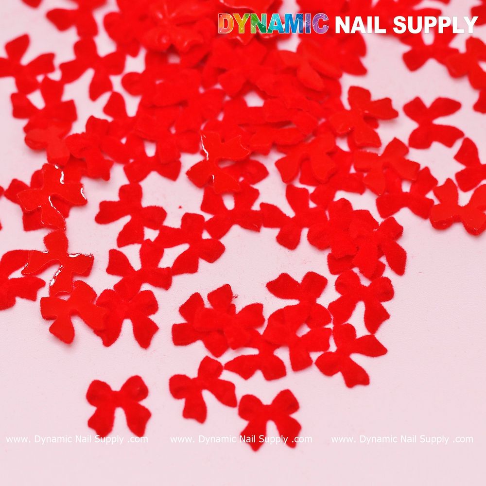 red resin bow nail charms pack - 7