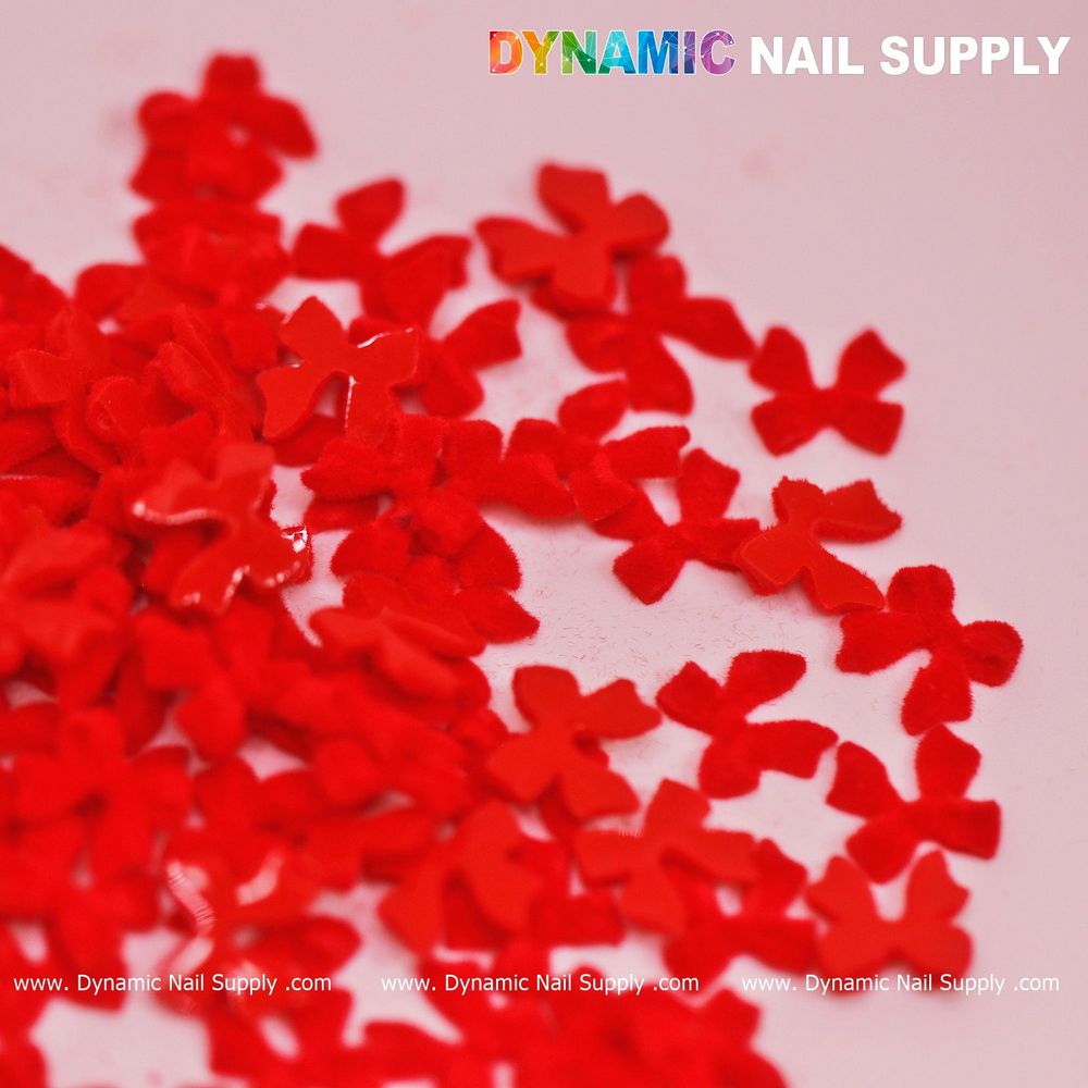 red resin bow nail charms pack - 9