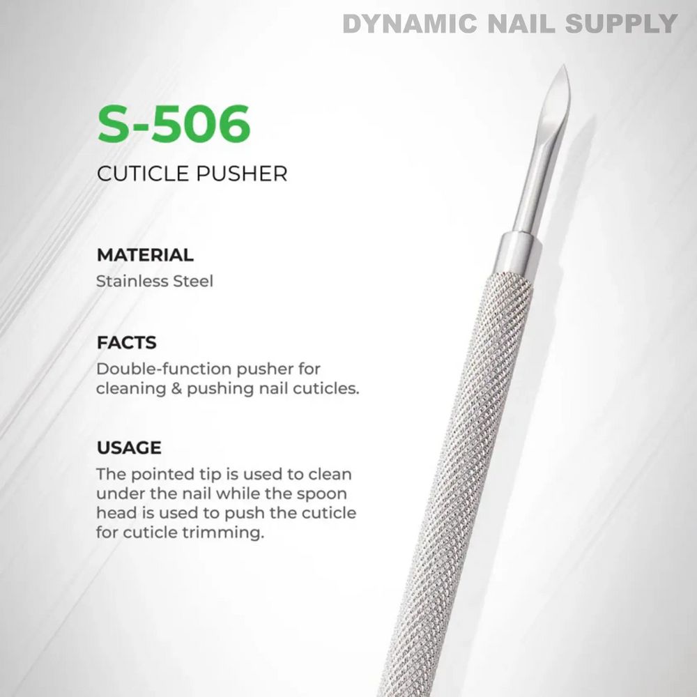 S-506 stainless steel cuticle pusher double-ended - 8