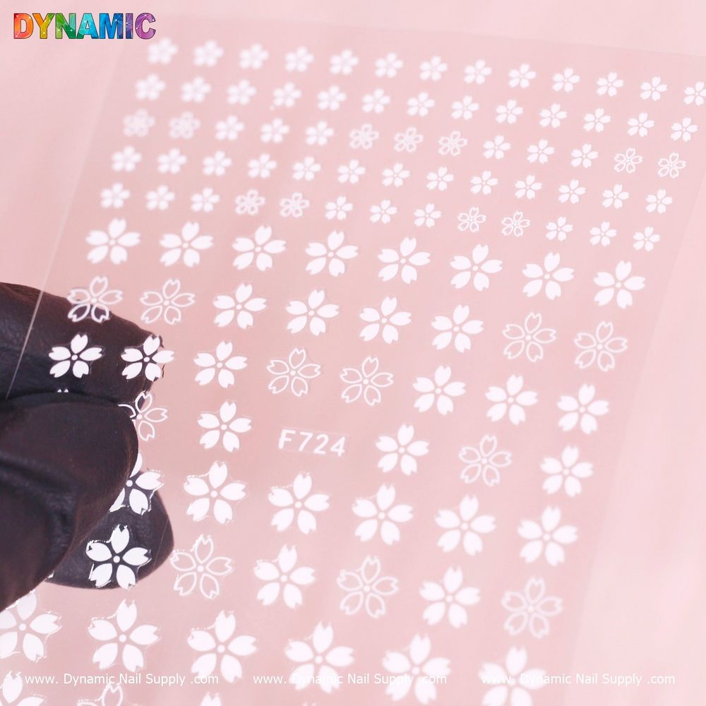 white cherry blossom nail stickers - 2
